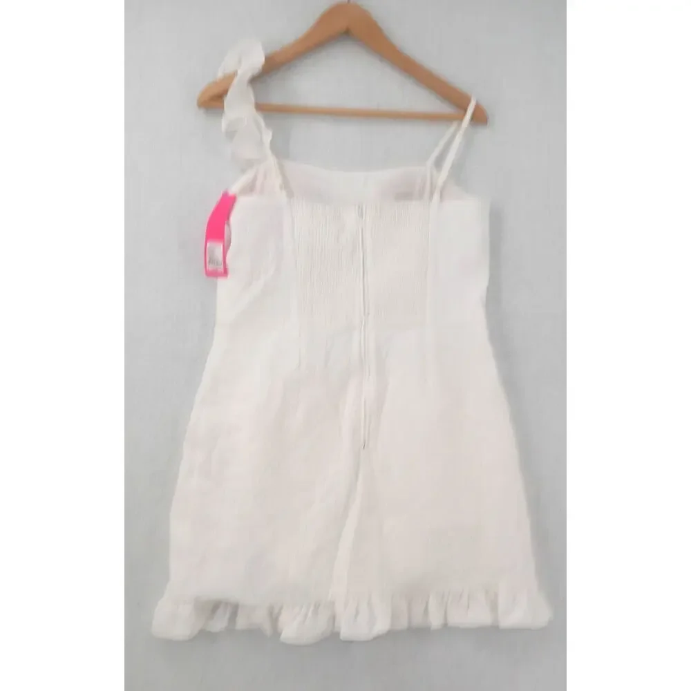 NEW Lilly Pulitzer Martha Short Romper White Pineapple Pucker Jacquard Size 8